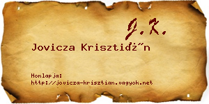 Jovicza Krisztián névjegykártya